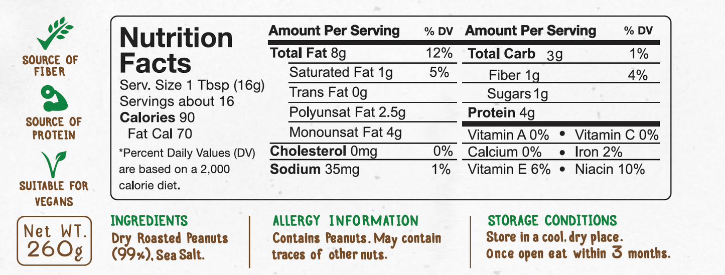 Peanut Butter ( Peanuts & Sea Salt) (260g)