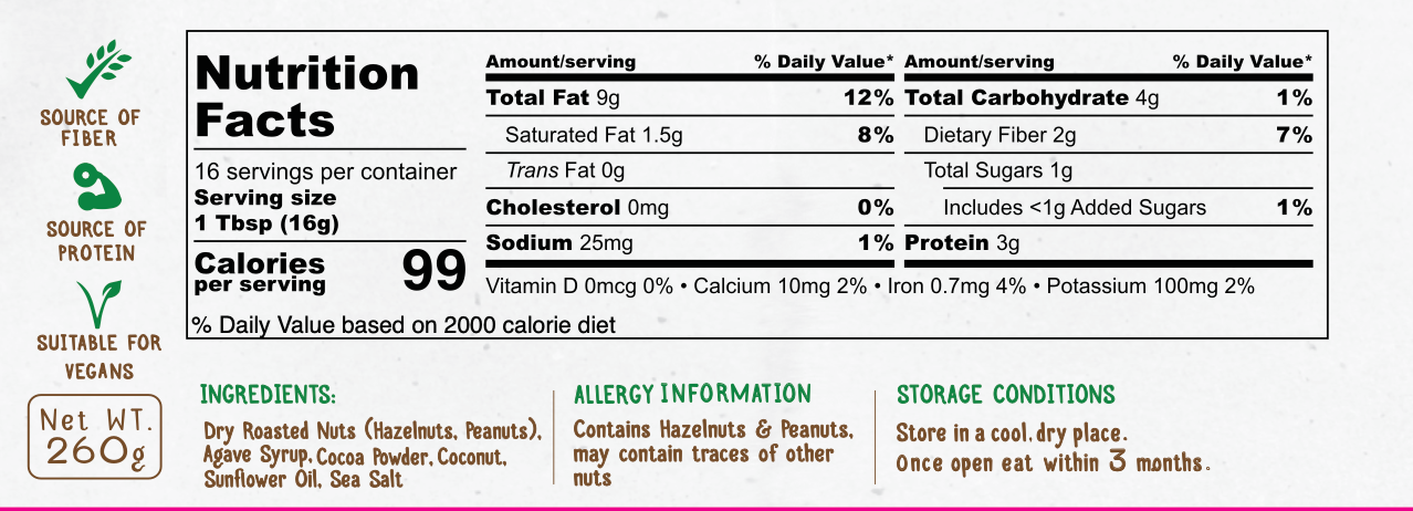 Crunchy Chocolate Nut Spread