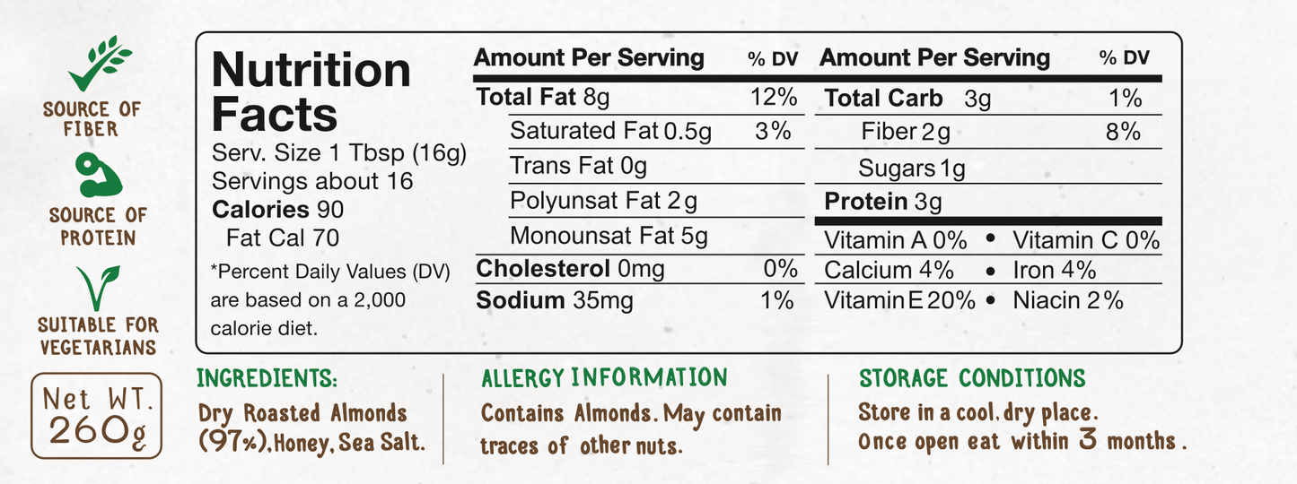 Crunchy Almond Butter (260g)