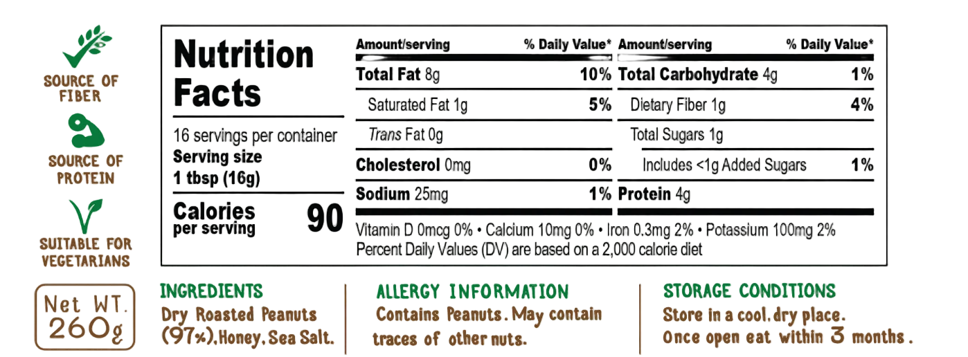 Crunchy Peanut Butter (260g)